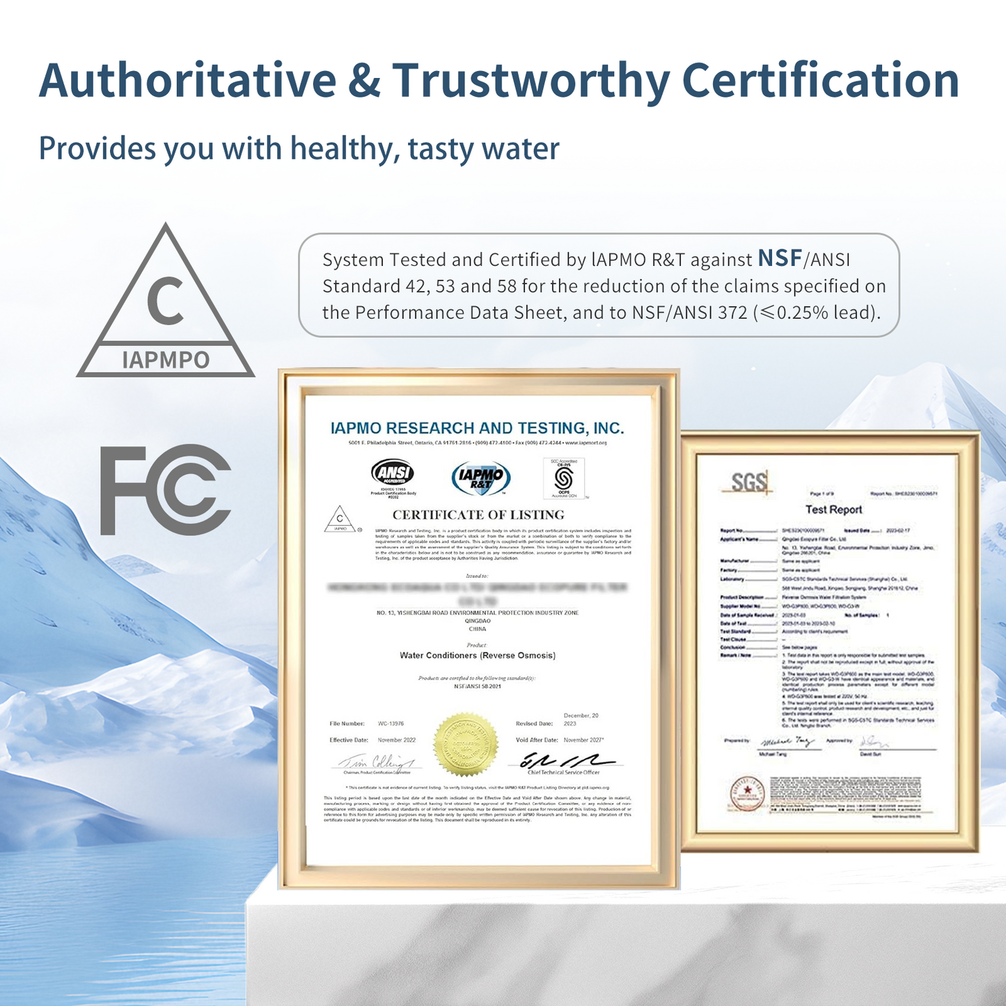 RO7505F-1000G Reverse Osmosis System, 1000 GPD, Multi- Stage Tankless Reverse Osmosis Water Filter, NSF/ANSI 42 & 58 & 372 Certified, Under Sink RO System, 4:1 Pure to Drain, Smart LED Faucet